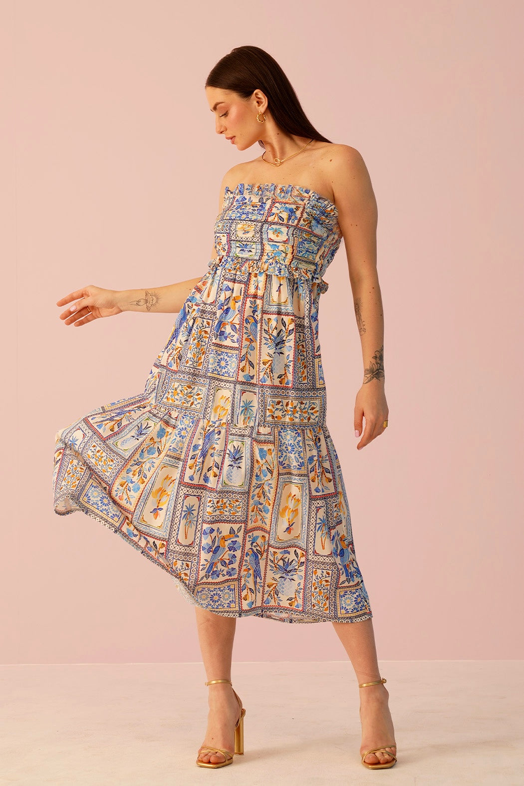 Palermo Dress - Tile Print