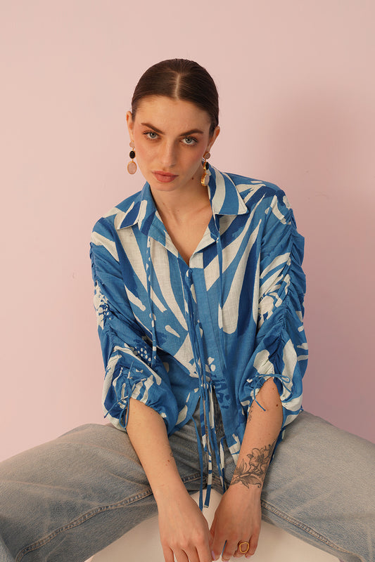Lisbon Shirt - Wave Print