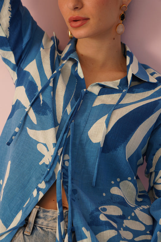 Lisbon Shirt - Wave Print