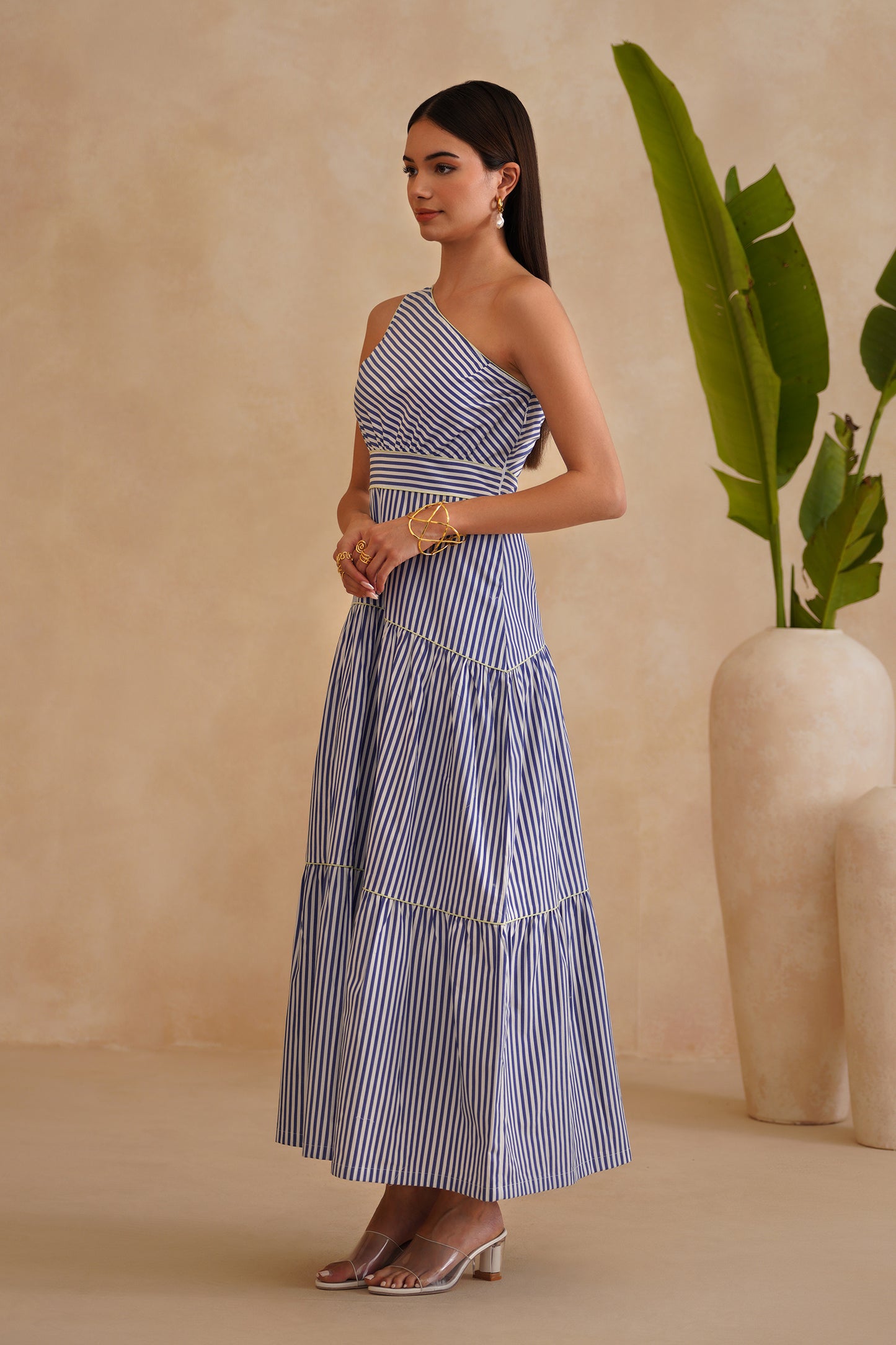 Remi Dress - Blue, Green & White