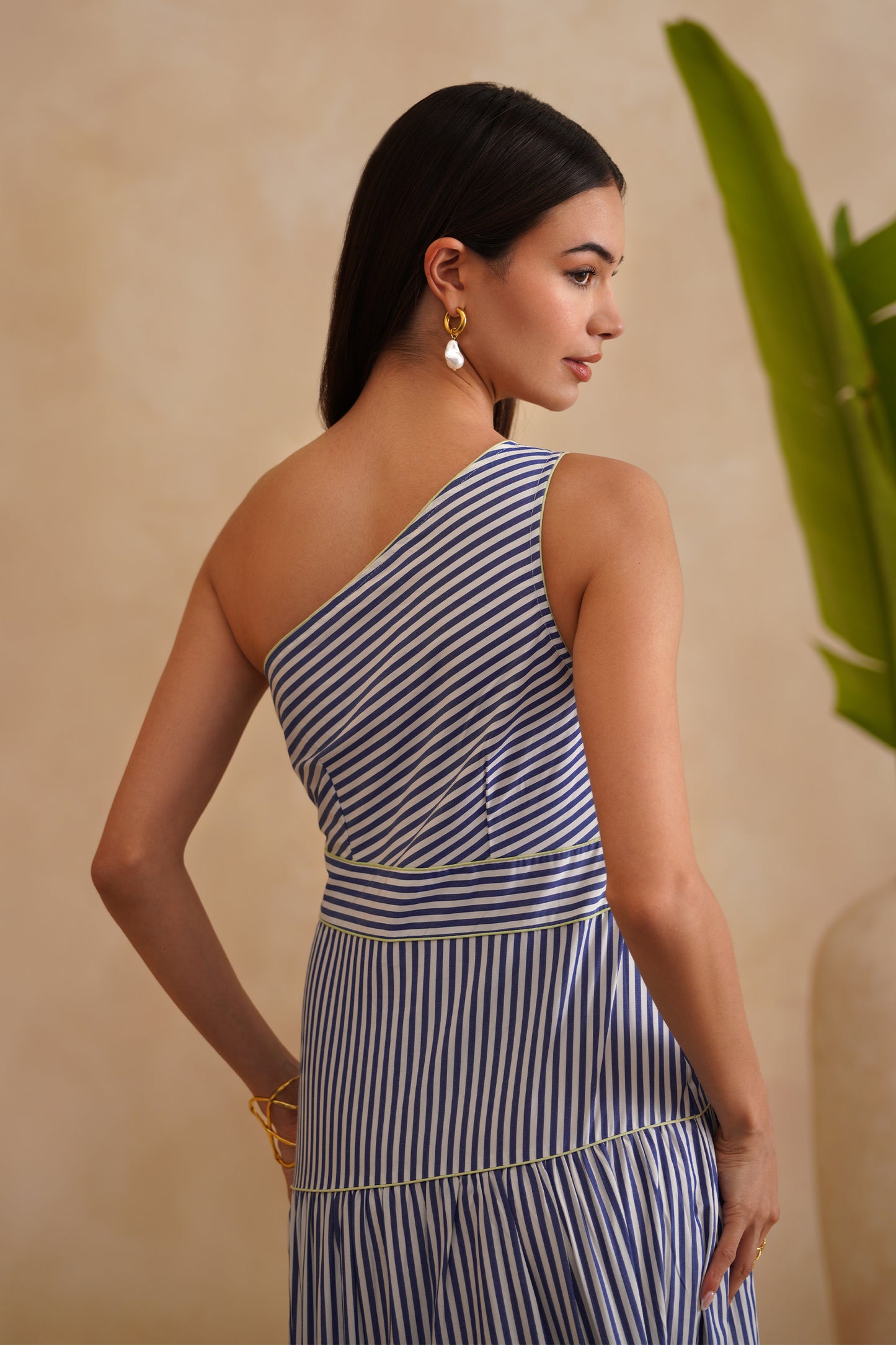 Remi Dress - Blue, Green & White