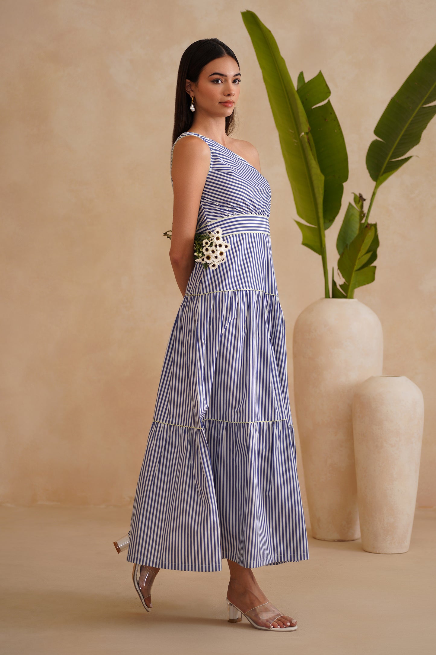 Remi Dress - Blue, Green & White