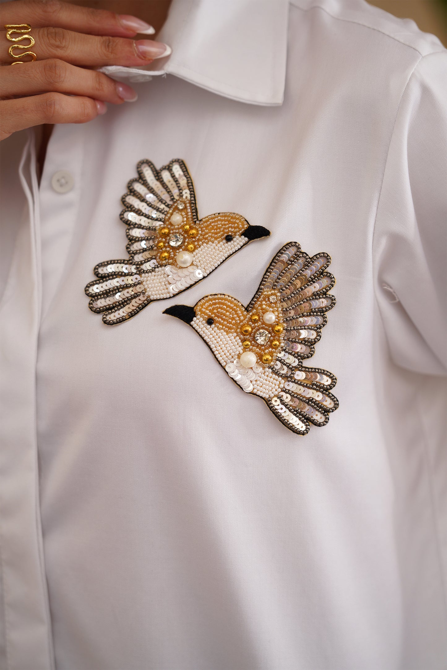 Alexis Shirt - Bird Embroidery