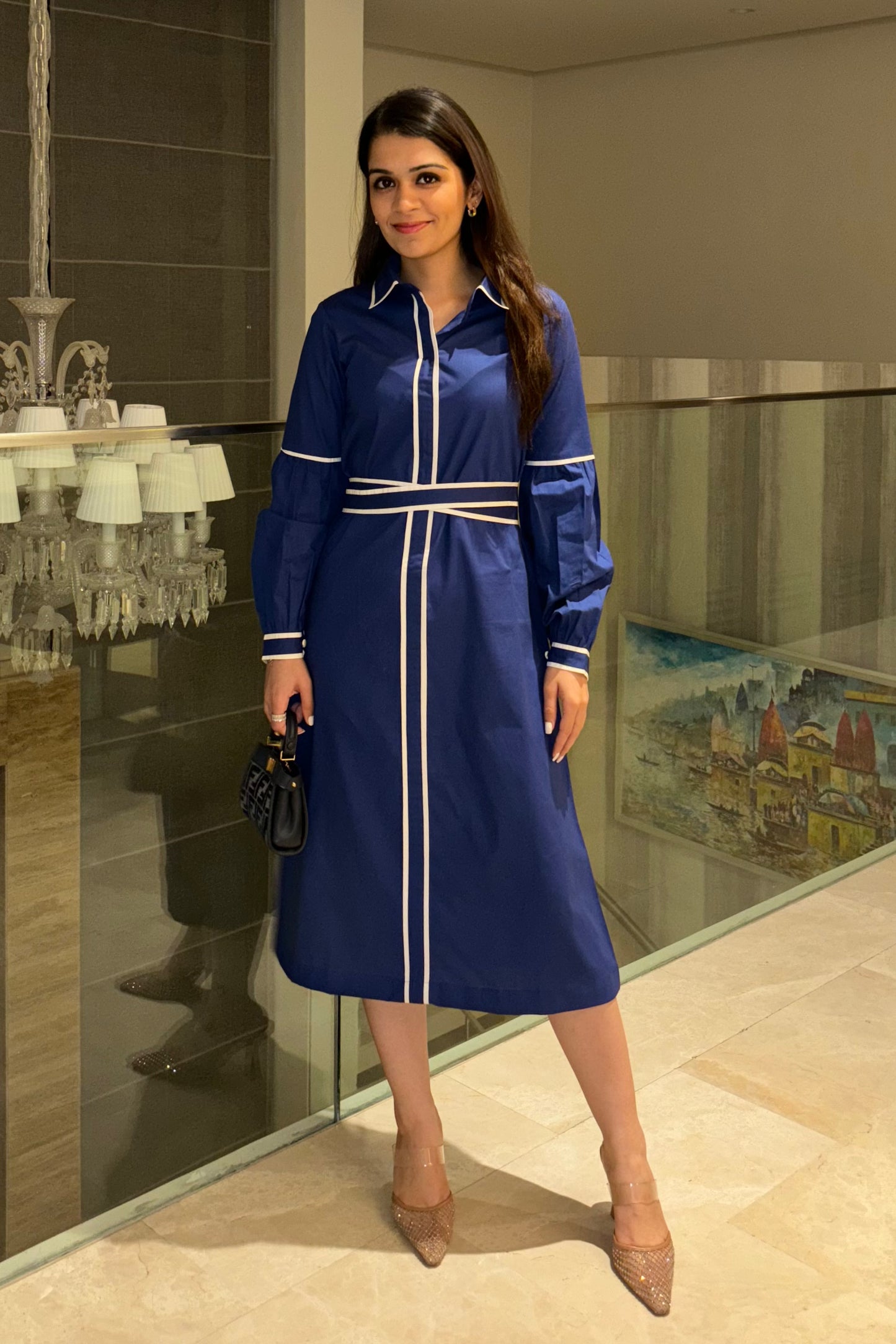 Jenny Midi Dress - Blue