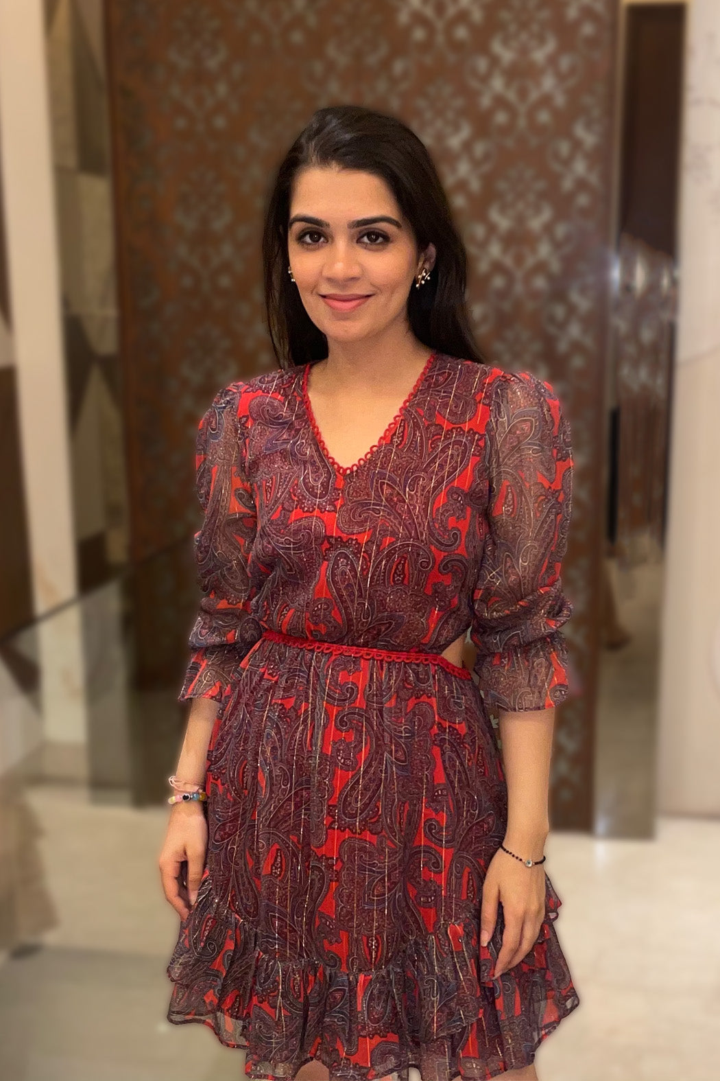 AKRITI in Cassy Dress - Red