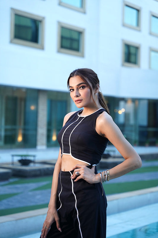 SAMAIRA SANDHU in Como Co-ord set in Black