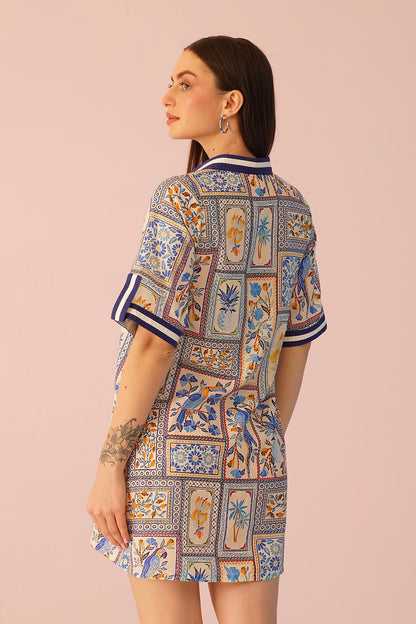 Mykonos Dress - Tile print