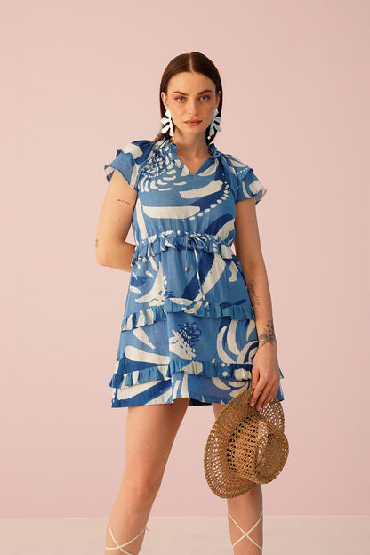 Bari Dress - Wave Print