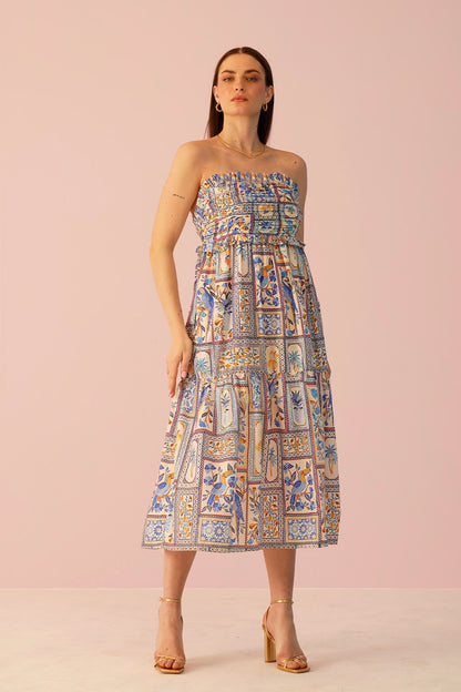 Palermo Dress - Tile Print