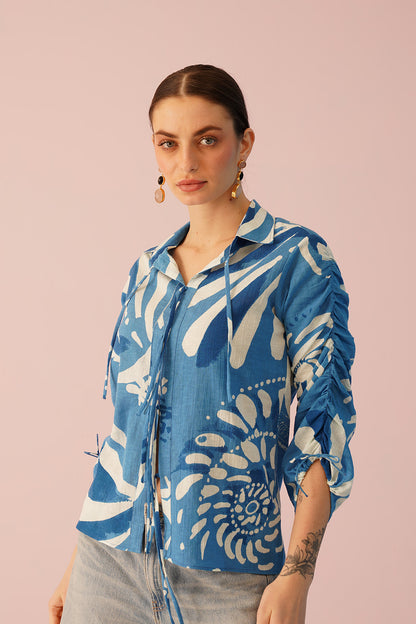 Lisbon Shirt - Wave Print