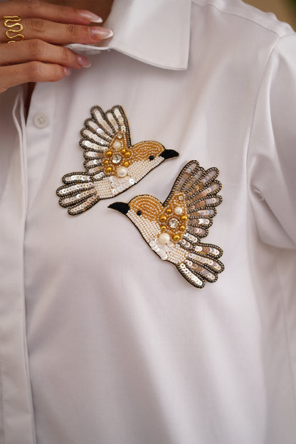 Alexis Shirt - Bird Embroidery