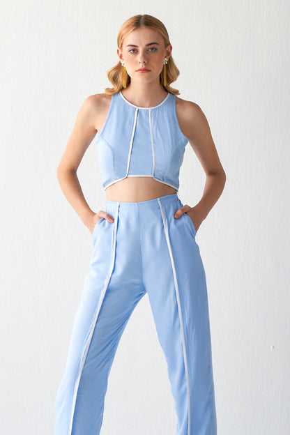 TARINI MANCHANDA in Como Co-ord set in Powder Blue