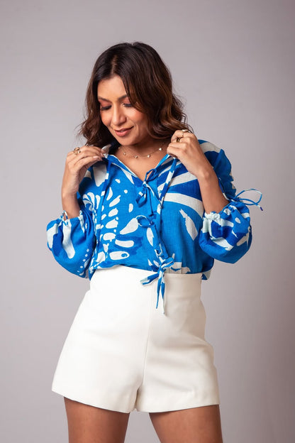 MALINI AGARWAL in Lisbon Shirt - Wave Print