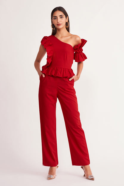 Rose Jumpsuit - Red