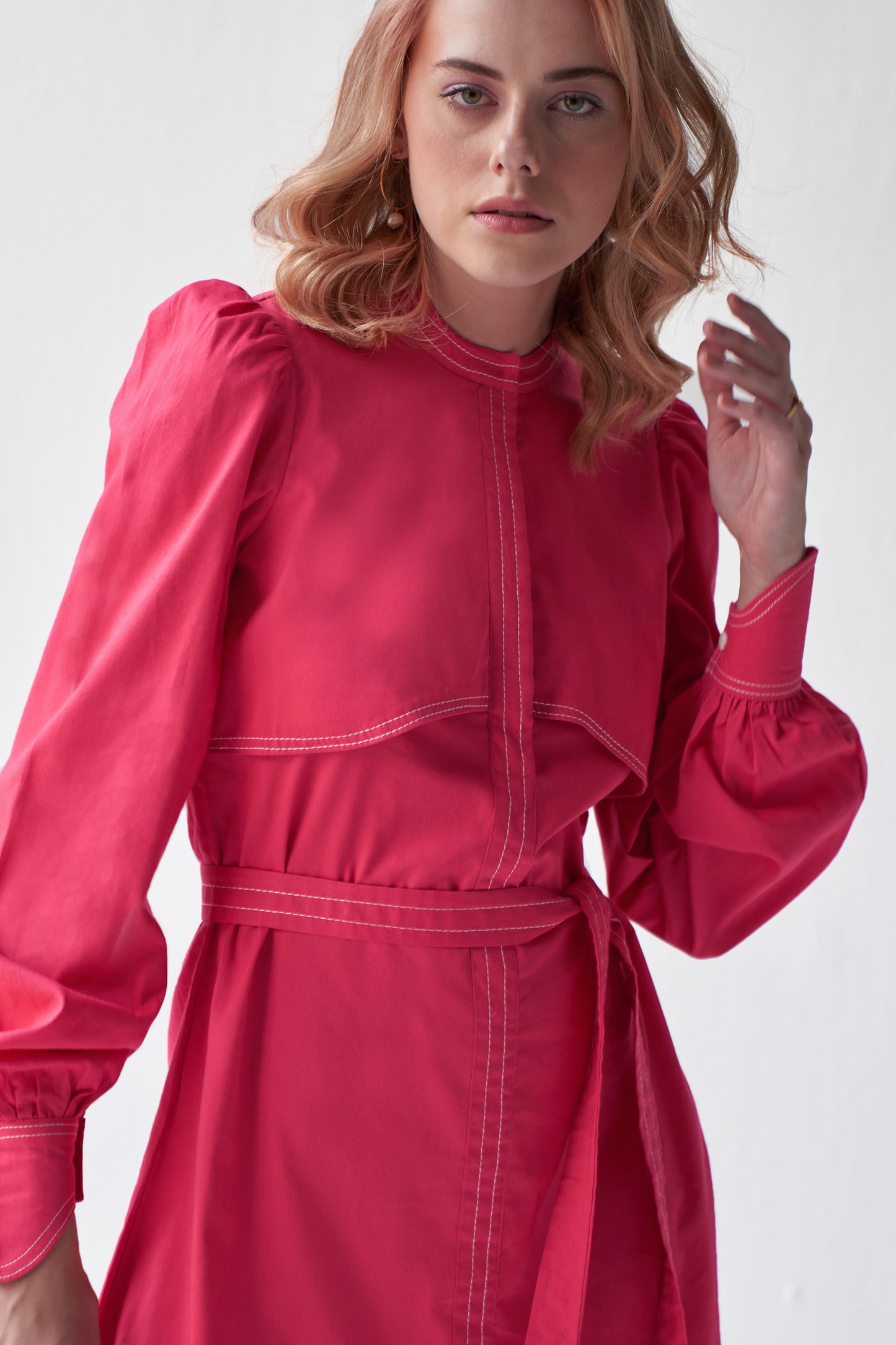 Dark Pink Trench Dress