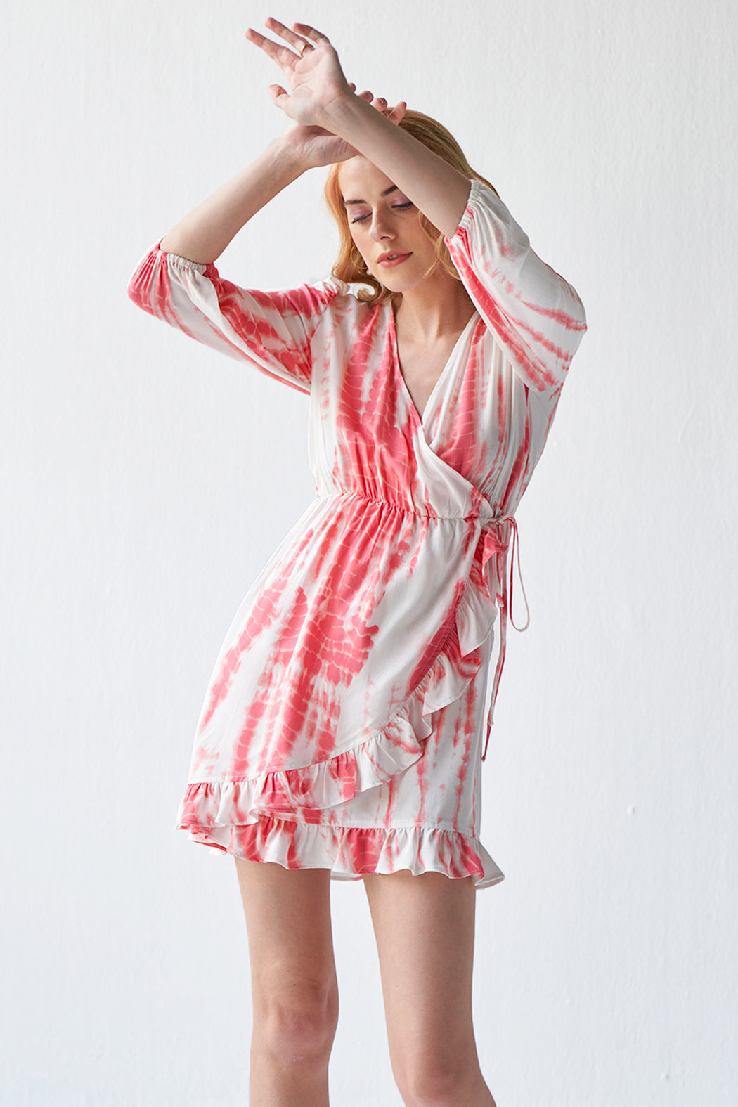 Allora Wrap Dress in Peach