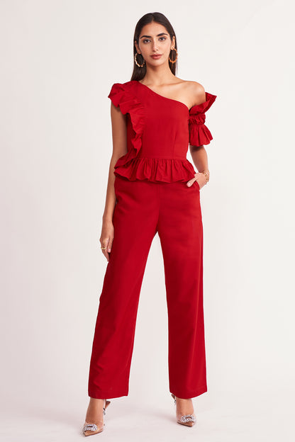Rose Jumpsuit - Red