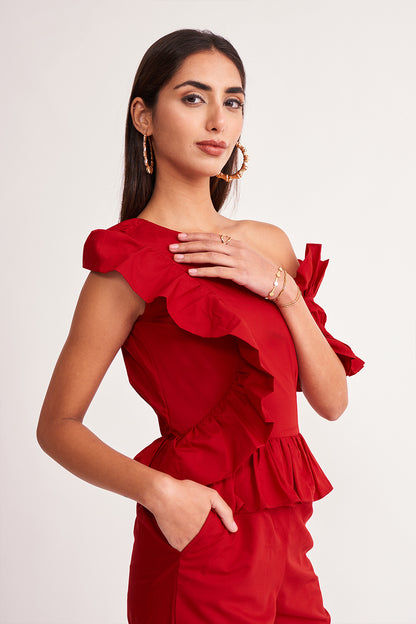 Rose Jumpsuit - Red